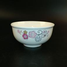 2元瓷碗 瓷器批发 5寸圆口陶瓷碗 圆形带花米饭碗 13x6.8家用瓷碗