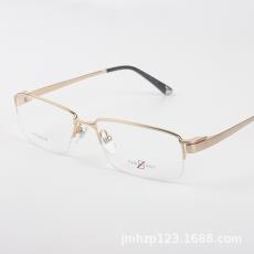 高贵夏蒙Z钛眼镜框批发大脸男士纯钛金色半框眼镜架超轻ZT19808